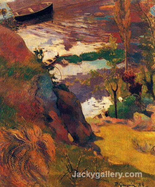 Fisherman and bathers on the Aven by Paul Gauguin paintings reproduction